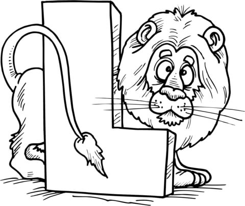 Letter L Is For Lion From Learn English Alphabet  Letter Is For  Set Ii Coloring Page